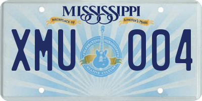 MS license plate XMU004