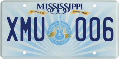 MS license plate XMU006