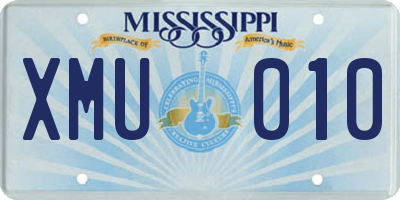 MS license plate XMU010