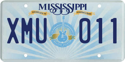 MS license plate XMU011