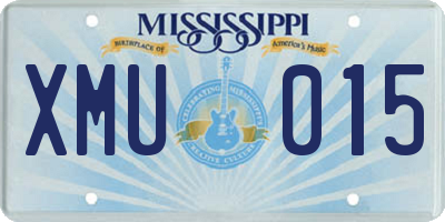 MS license plate XMU015