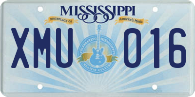 MS license plate XMU016