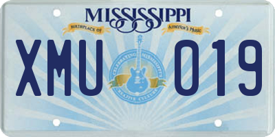 MS license plate XMU019