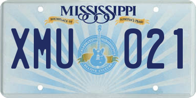MS license plate XMU021