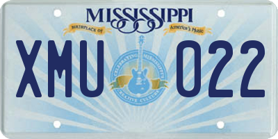 MS license plate XMU022