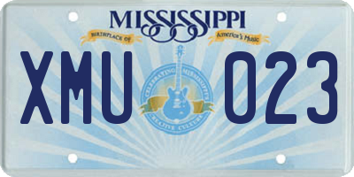 MS license plate XMU023
