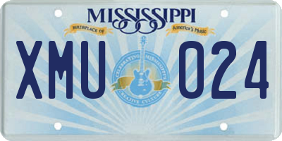 MS license plate XMU024