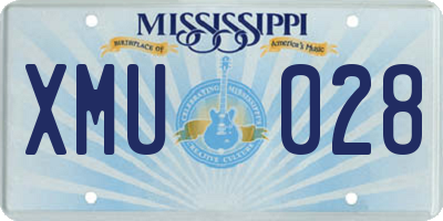 MS license plate XMU028