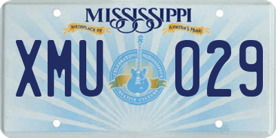 MS license plate XMU029