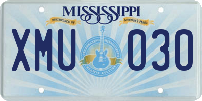 MS license plate XMU030