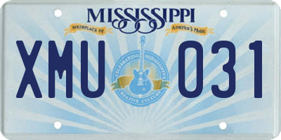 MS license plate XMU031
