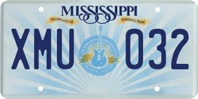 MS license plate XMU032