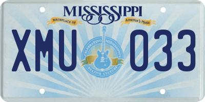MS license plate XMU033