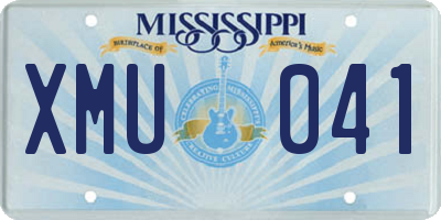 MS license plate XMU041