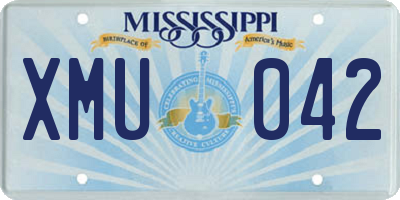 MS license plate XMU042