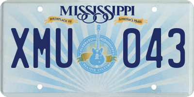 MS license plate XMU043