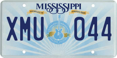 MS license plate XMU044