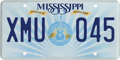 MS license plate XMU045