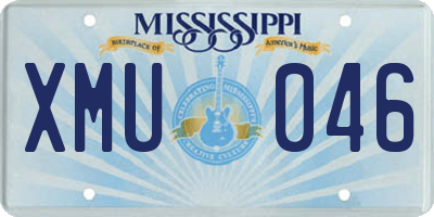 MS license plate XMU046