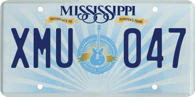 MS license plate XMU047
