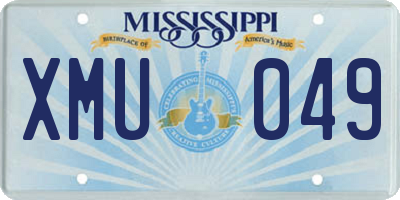 MS license plate XMU049
