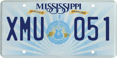 MS license plate XMU051