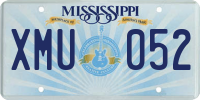 MS license plate XMU052