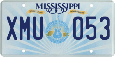 MS license plate XMU053