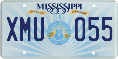 MS license plate XMU055