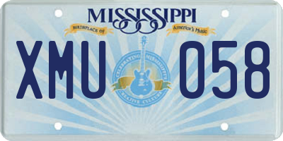 MS license plate XMU058