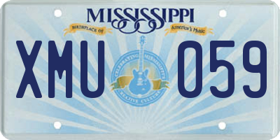 MS license plate XMU059