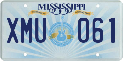 MS license plate XMU061