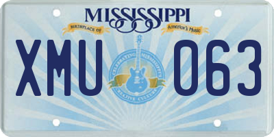 MS license plate XMU063