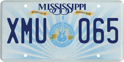 MS license plate XMU065