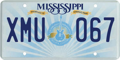 MS license plate XMU067