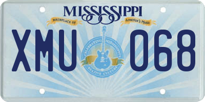 MS license plate XMU068