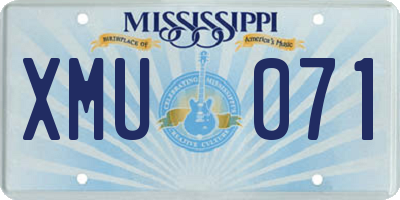 MS license plate XMU071