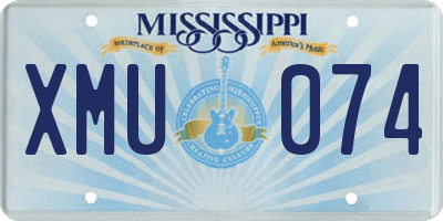 MS license plate XMU074