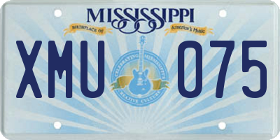 MS license plate XMU075