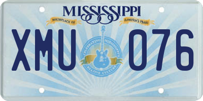 MS license plate XMU076