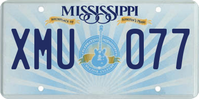 MS license plate XMU077