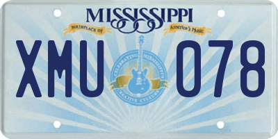 MS license plate XMU078