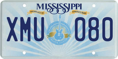 MS license plate XMU080