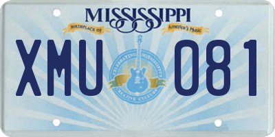 MS license plate XMU081