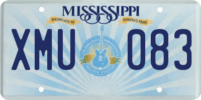 MS license plate XMU083