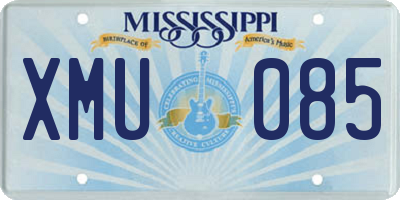 MS license plate XMU085