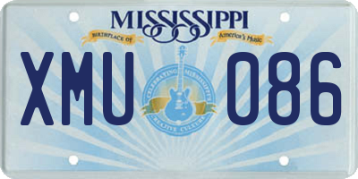 MS license plate XMU086