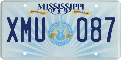 MS license plate XMU087