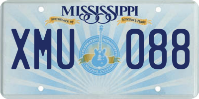 MS license plate XMU088