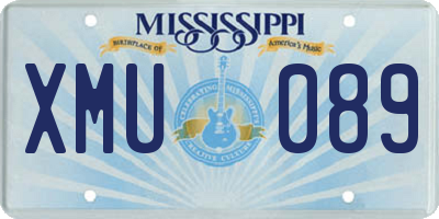 MS license plate XMU089